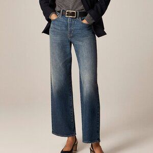 J. Crew Semi Stretch High Rise Slim Wide Leg Jeans in Charlotte Wash